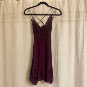 Free People Adella Slip in Wine Diamonds